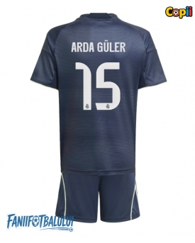 Real Madrid Arda Guler #15 Echipament de Fotbal Replică 2025-26 Copii Deplasare (+ Șorturi)